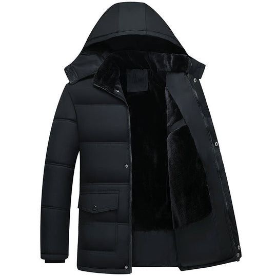 Black Padded Winter Jacket for Men