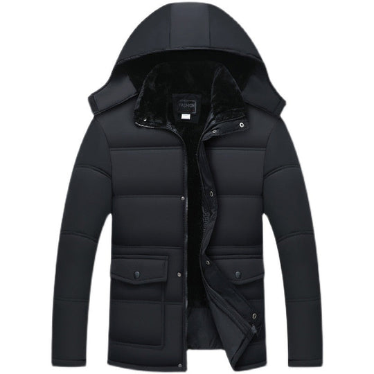 Black Padded Winter Jacket for Men