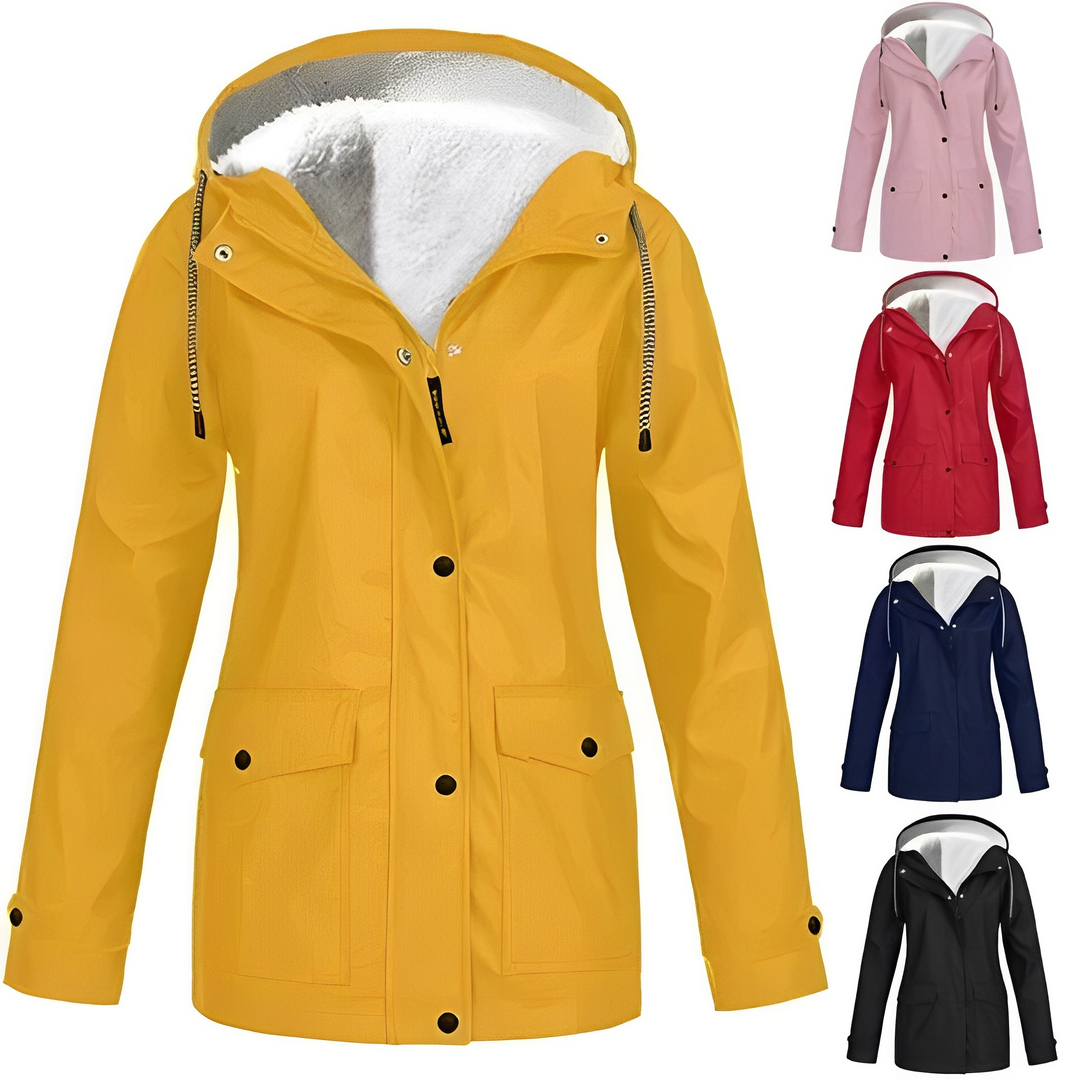 Lightweight Long Jacket with Hood for Women