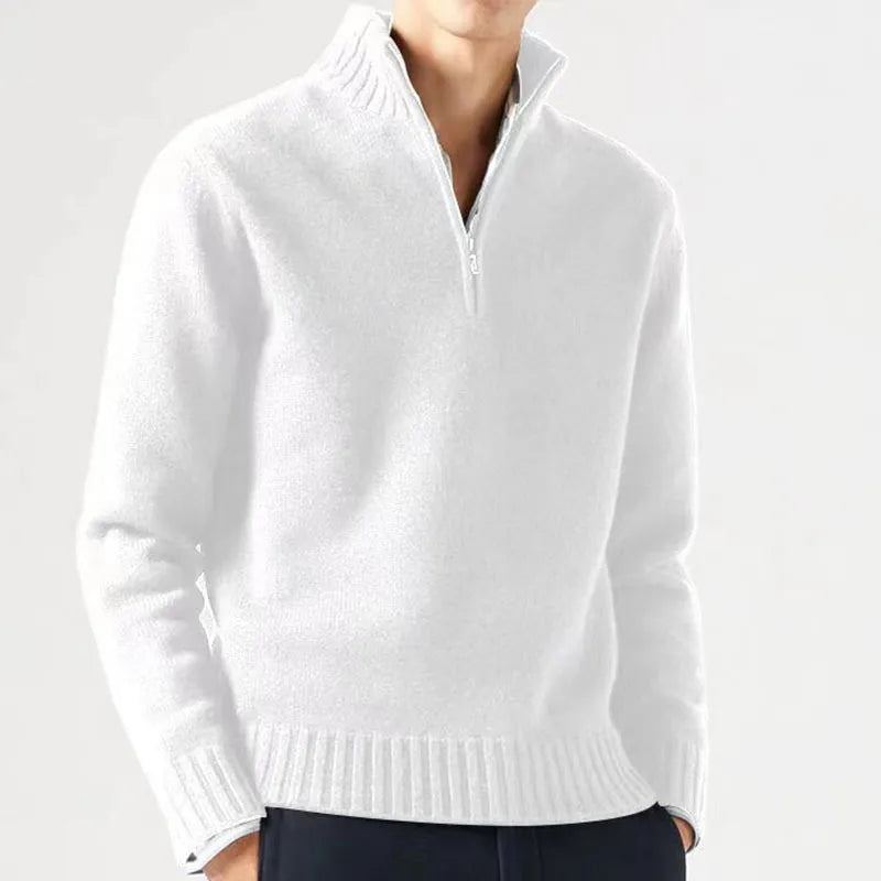 Half-zip Stand Collar Knitted Sweater for Men