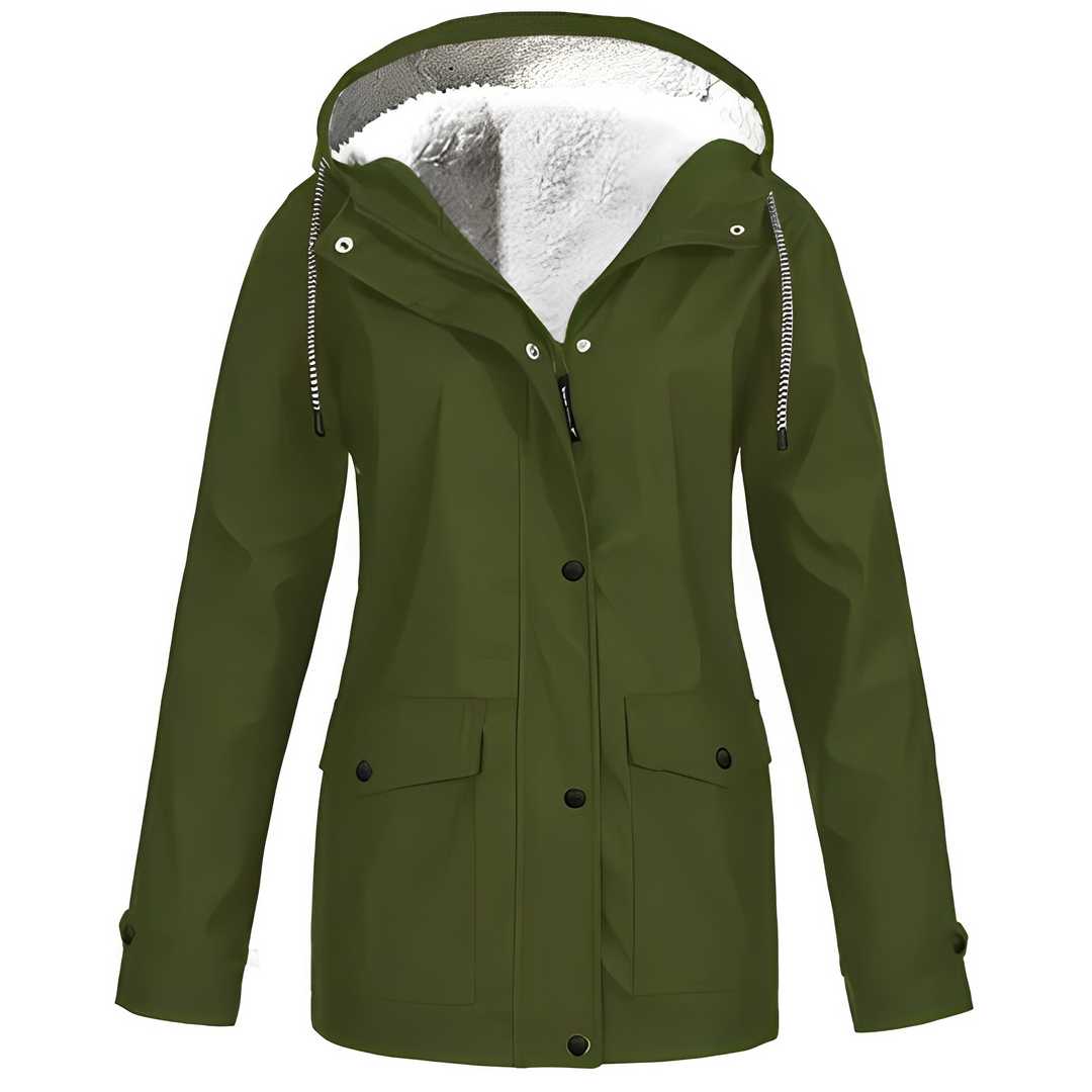 Lightweight Long Jacket with Hood for Women