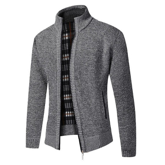 Trendy Zip-up Turtleneck Knitted Cardigan for Men