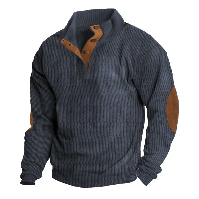 Contrast Color Corduroy Pullover for Men