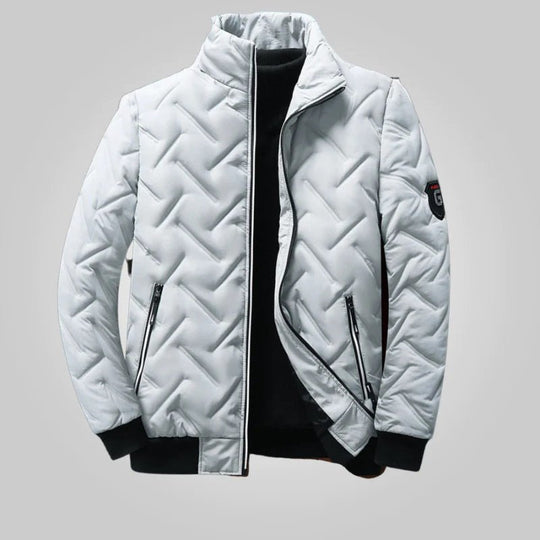 Padded Puffer Jacket with Zipper for Men