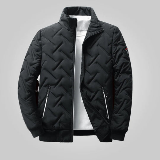 Padded Puffer Jacket with Zipper for Men