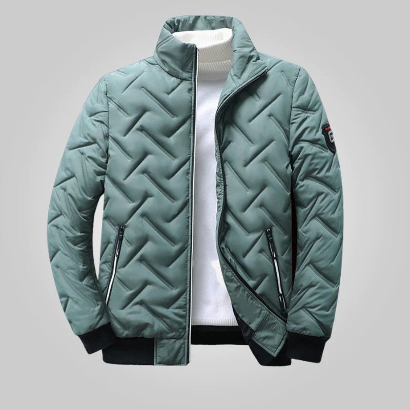 Padded Puffer Jacket with Zipper for Men