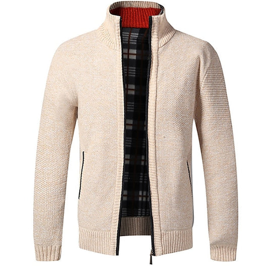 Trendy Zip-up Turtleneck Knitted Cardigan for Men