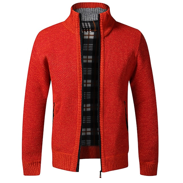 Trendy Zip-up Turtleneck Knitted Cardigan for Men