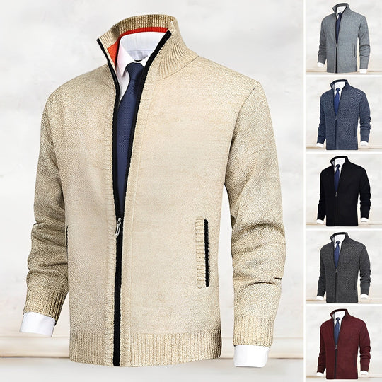 Casual Fleece Zip-up Cardigan for Men