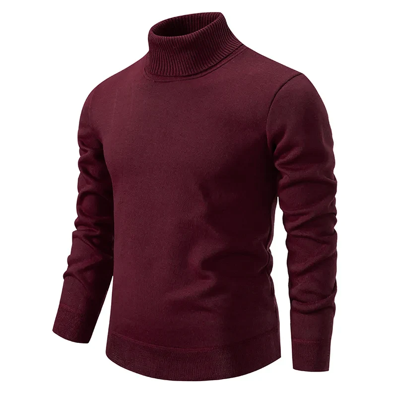 Warm Knitted Rollneck Pullover for Men