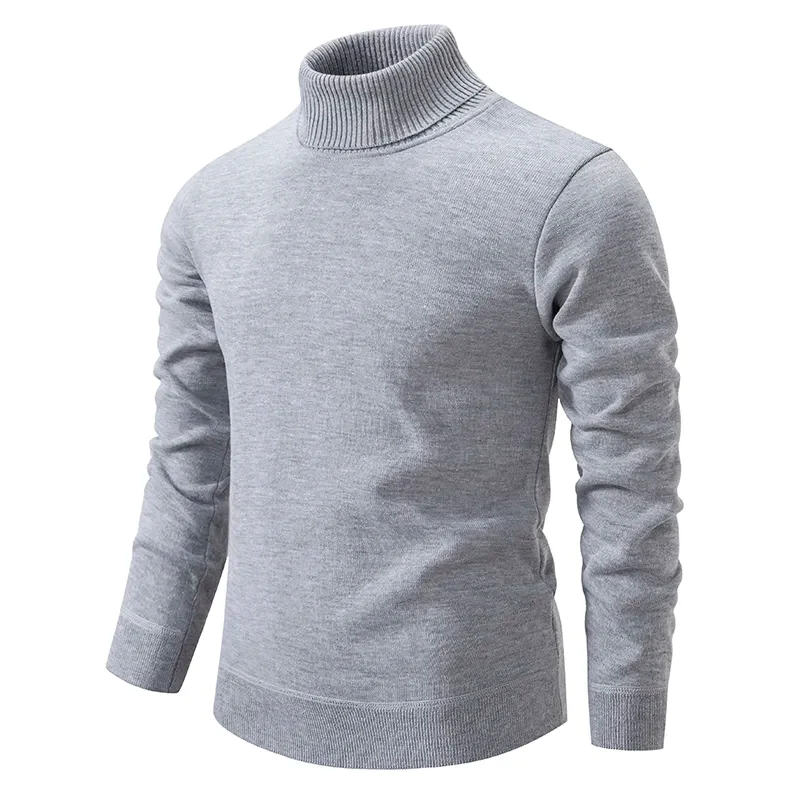 Warm Knitted Rollneck Pullover for Men