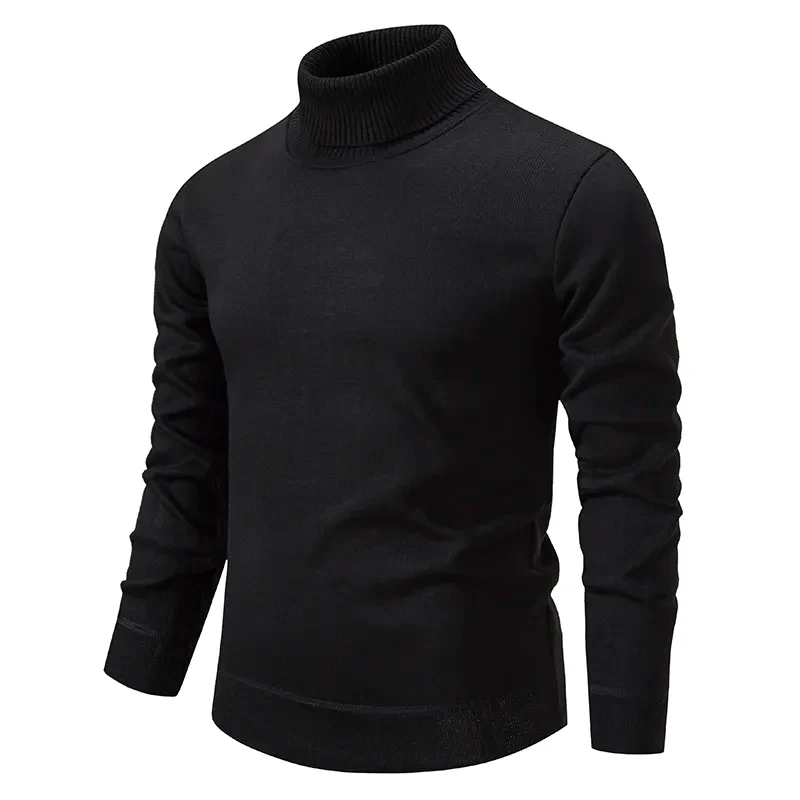 Warm Knitted Rollneck Pullover for Men