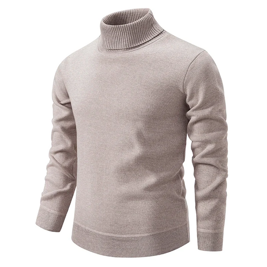 Warm Knitted Rollneck Pullover for Men