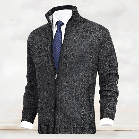 Casual Fleece Zip-up Cardigan for Men