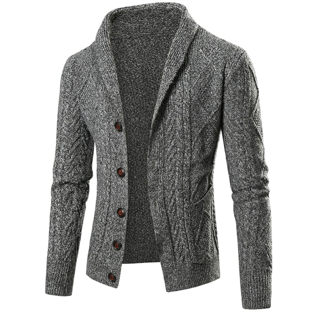 Warm Cable Knit Button Down Cardigan for Men