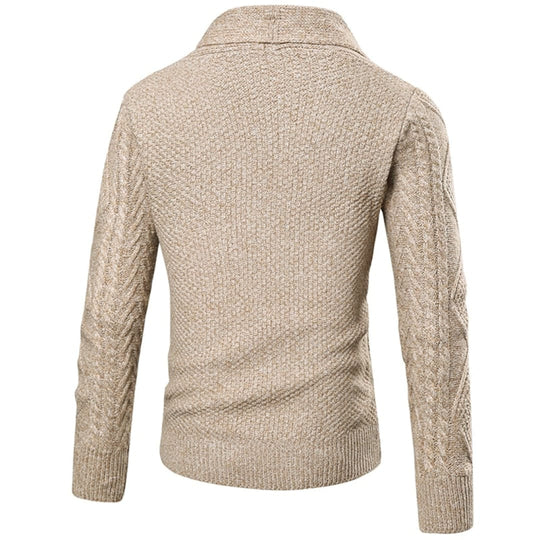 Warm Cable Knit Button Down Cardigan for Men