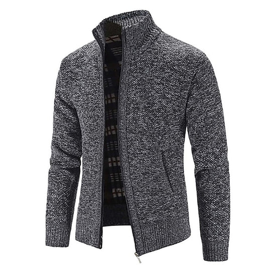 Trendy Zip-up Turtleneck Knitted Cardigan for Men