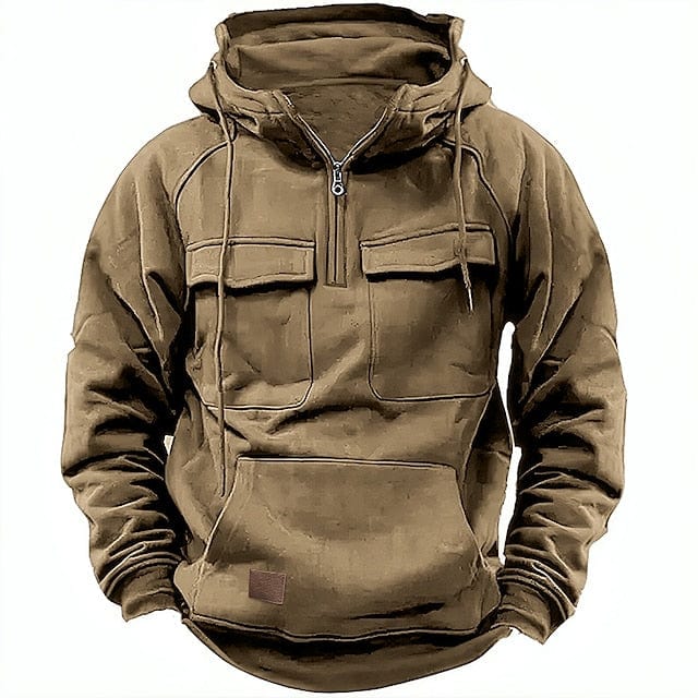 Half-zip Cargo Jacket with Pocket for Men