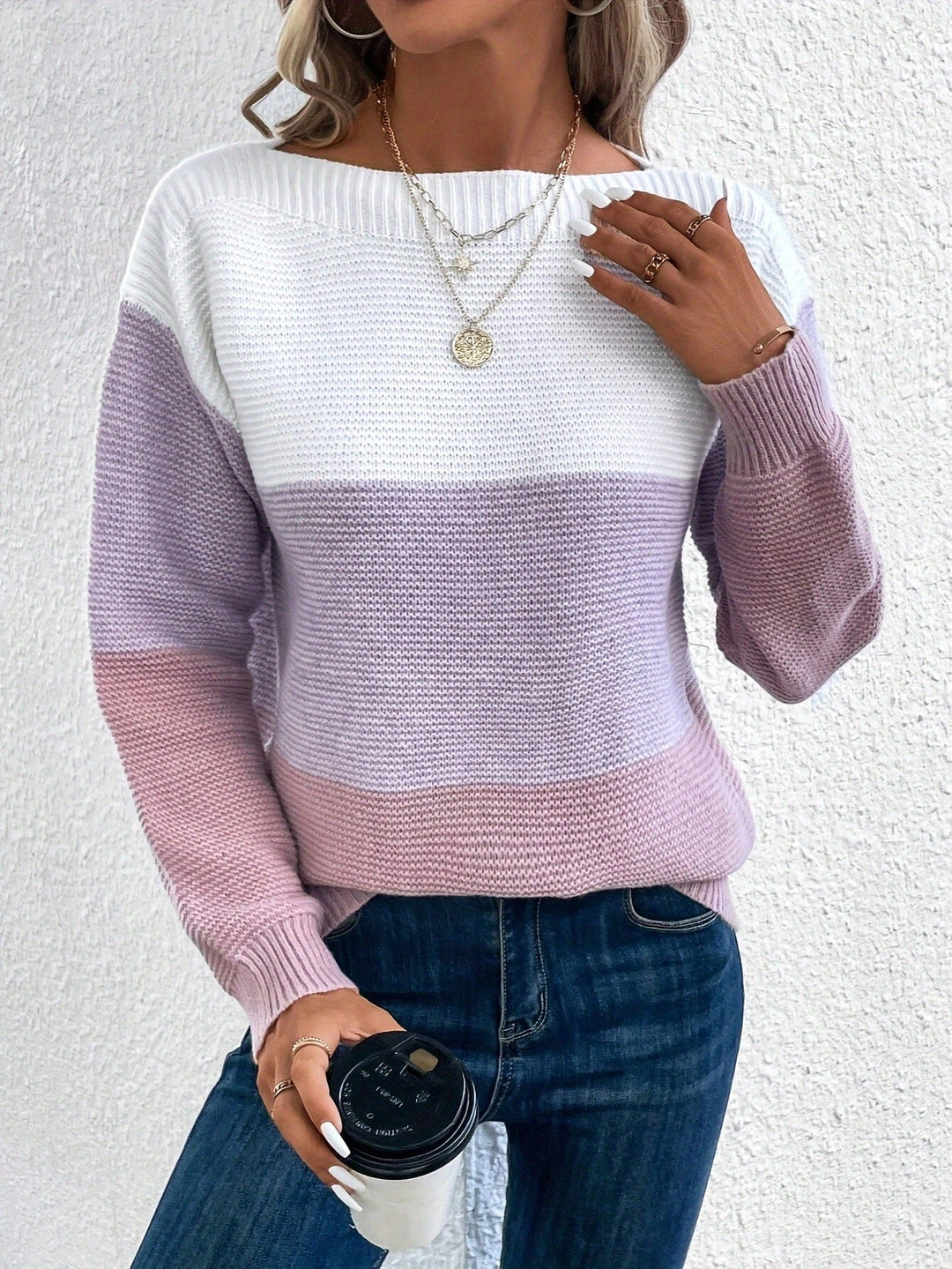 Chic Striped Knit Sweater for Women