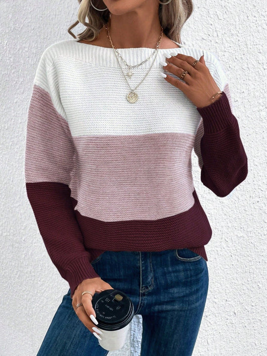 Chic Striped Knit Sweater for Women