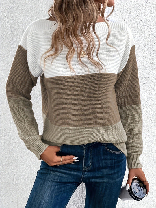 Chic Striped Knit Sweater for Women