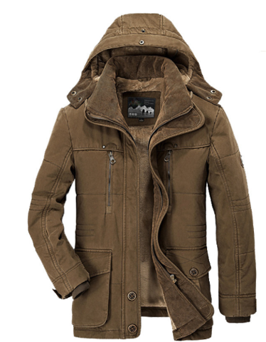 Padded Winter Jacket with Hood for Men