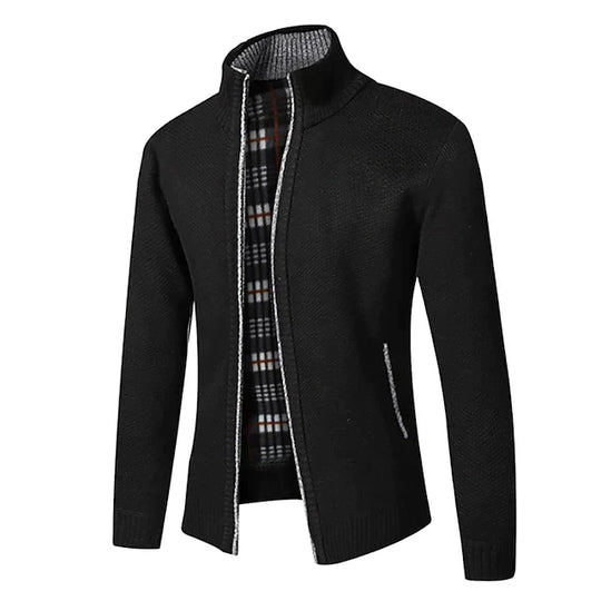 Trendy Zip-up Turtleneck Knitted Cardigan for Men