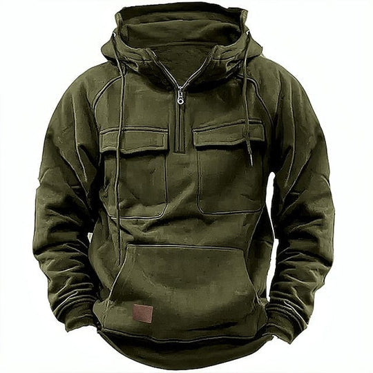 Half-zip Cargo Jacket with Pocket for Men