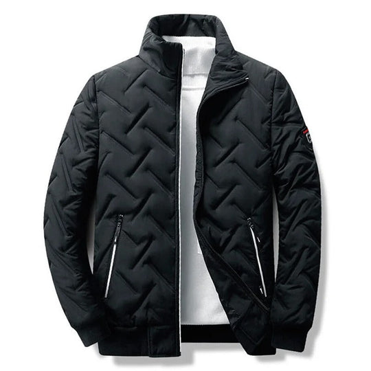 Padded Puffer Jacket with Zipper for Men