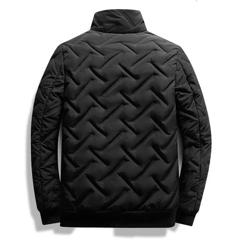 Padded Puffer Jacket with Zipper for Men