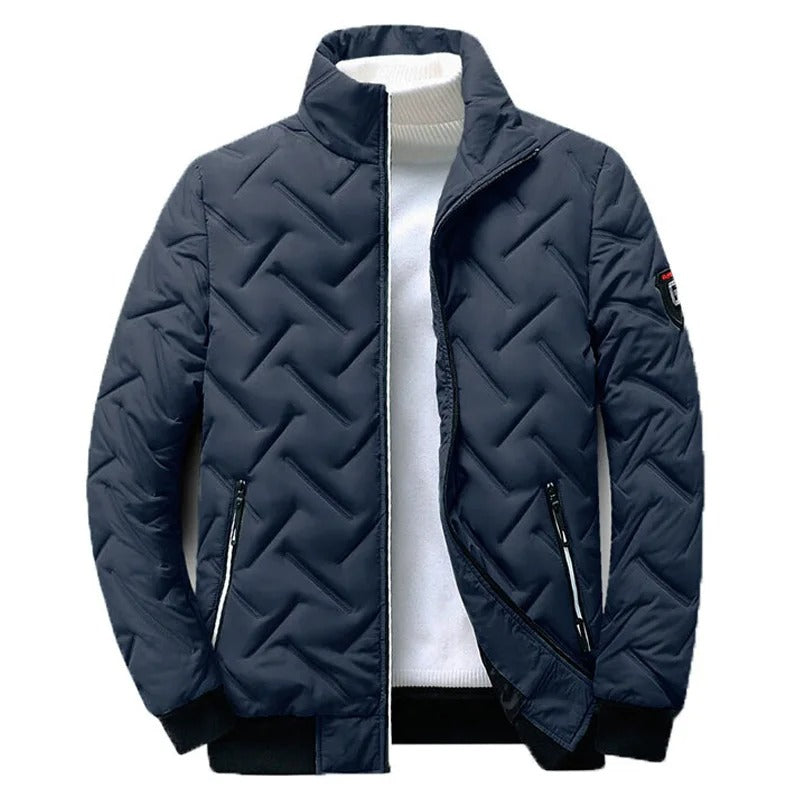 Padded Puffer Jacket with Zipper for Men