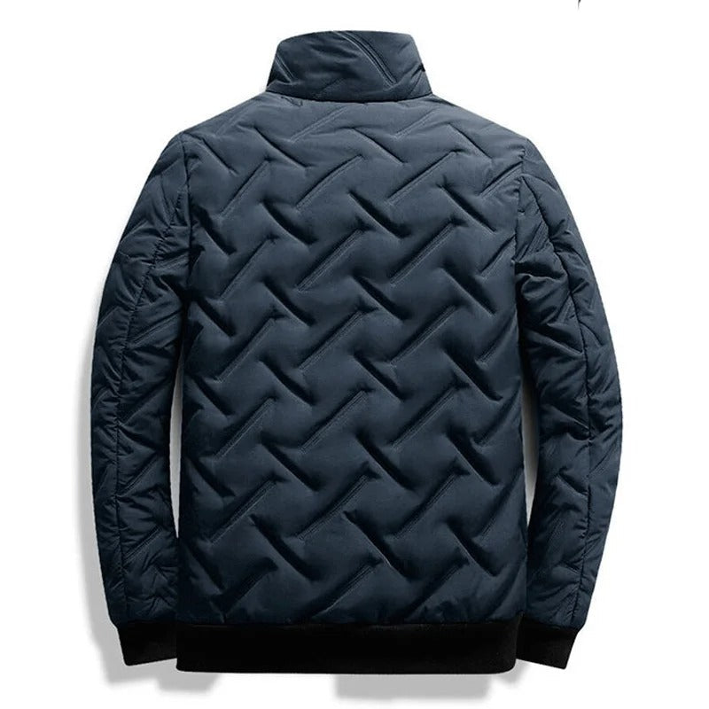 Padded Puffer Jacket with Zipper for Men