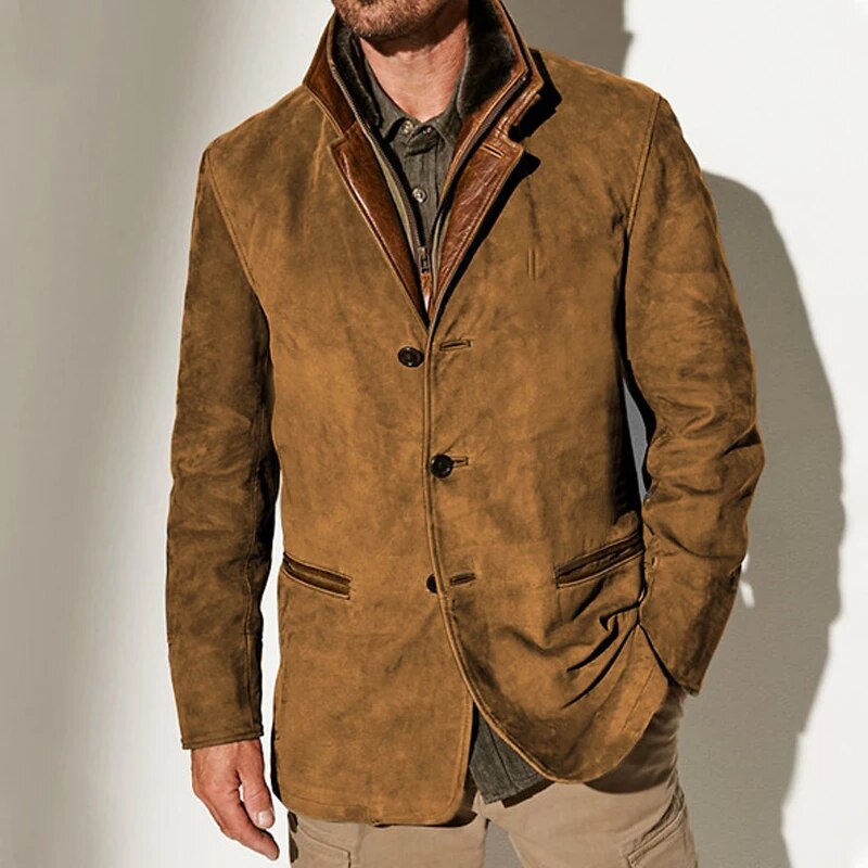 Retro Suede Double Layer Jacket for Men