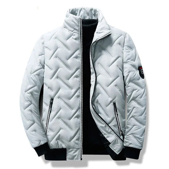 Padded Puffer Jacket with Zipper for Men