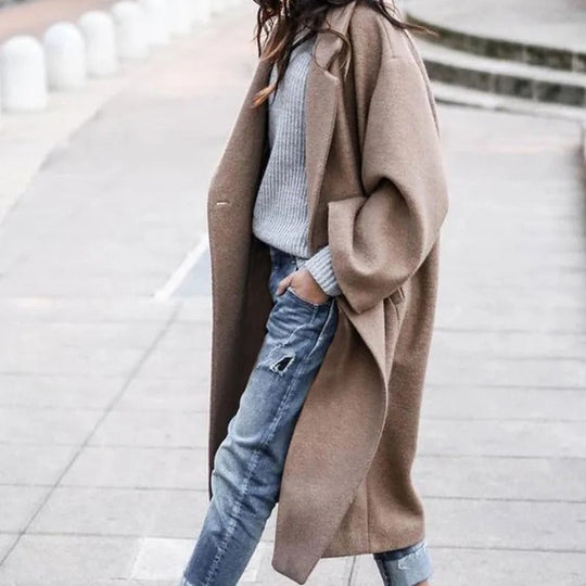 Stylish Loose Fit Long Trench Coat for Women