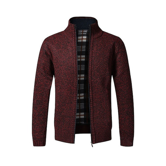 Trendy Zip-up Turtleneck Knitted Cardigan for Men