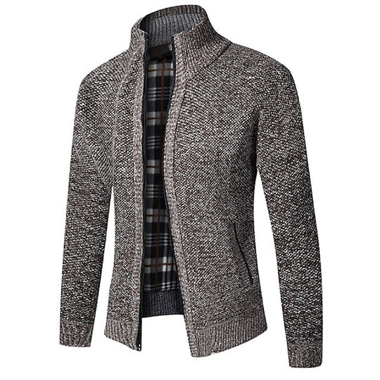 Trendy Zip-up Turtleneck Knitted Cardigan for Men