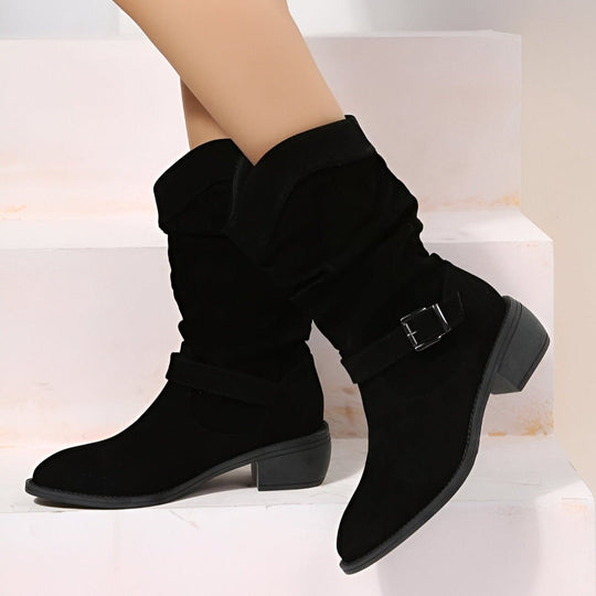 Low Heel Boots with Zipper for Women