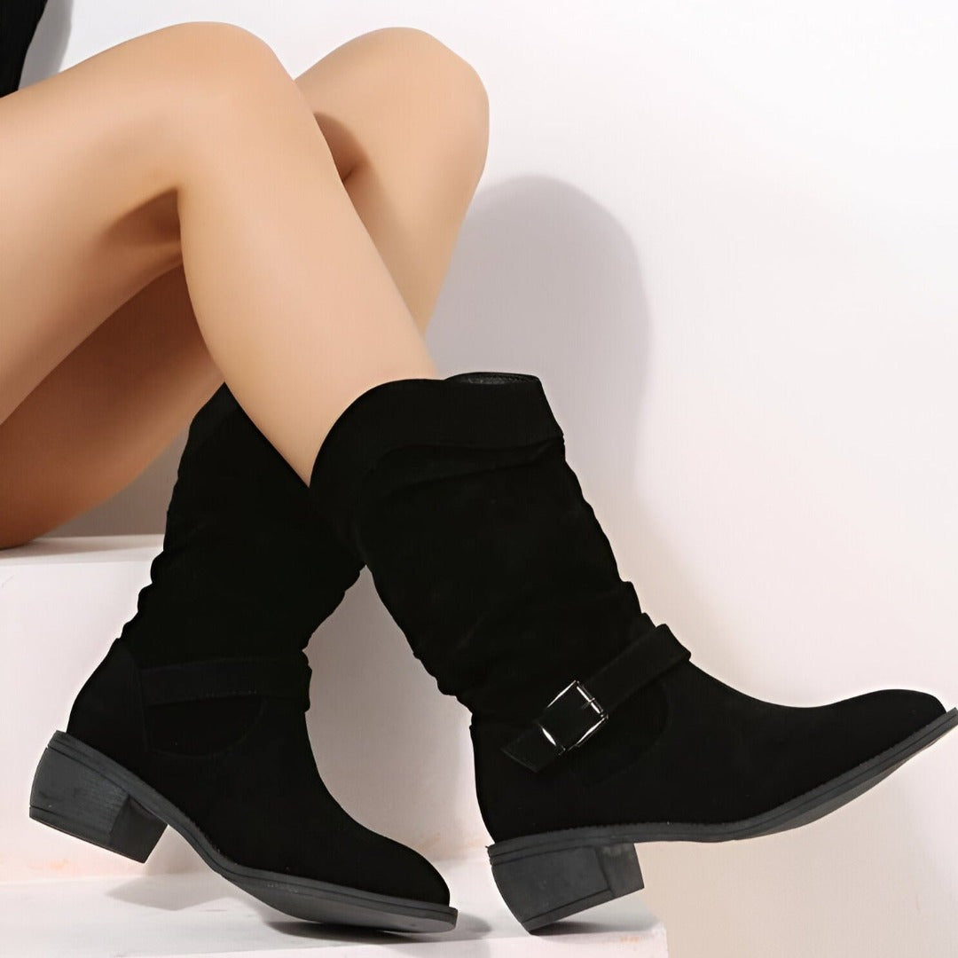 Low Heel Boots with Zipper for Women