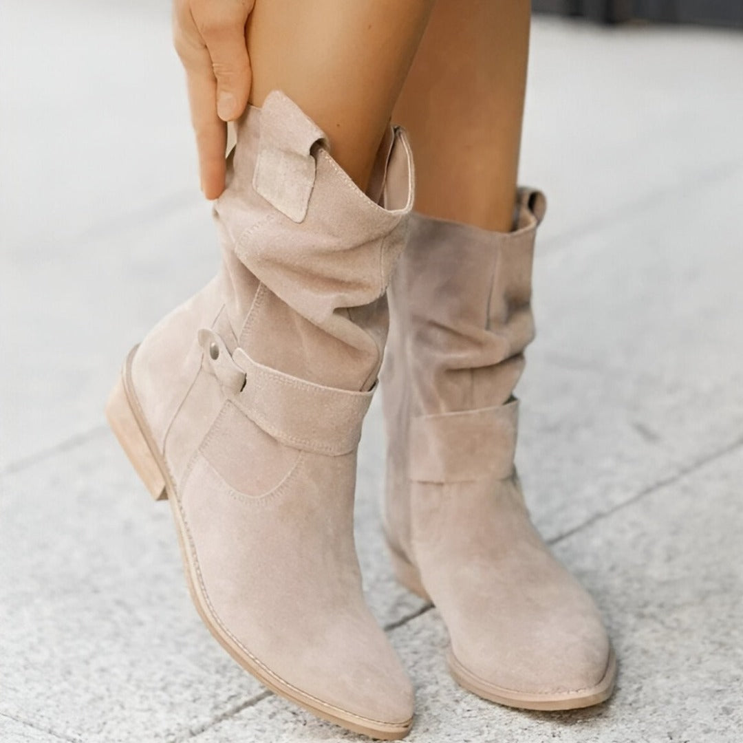 Low Heel Boots with Zipper for Women