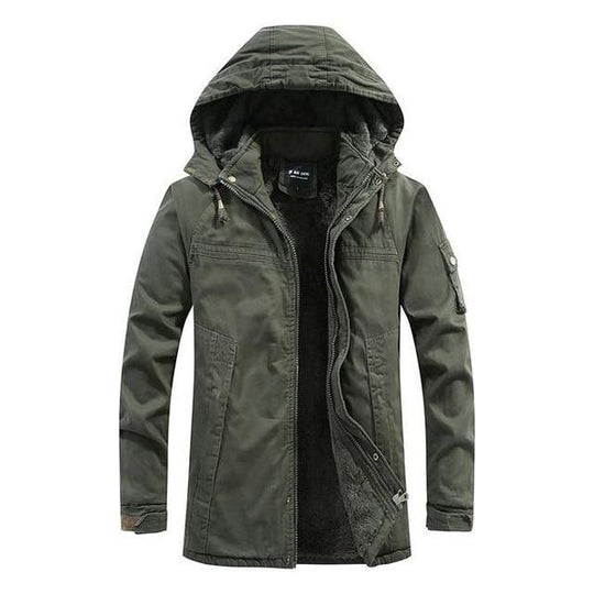 Thick Tactical Winter Jacket with Hood for Men