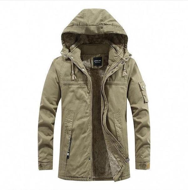 Thick Tactical Winter Jacket with Hood for Men