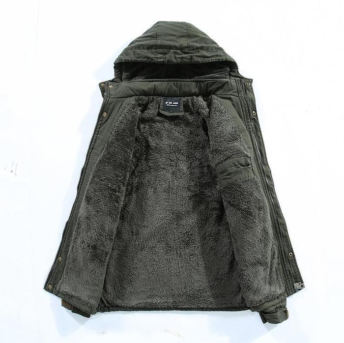 Thick Tactical Winter Jacket with Hood for Men