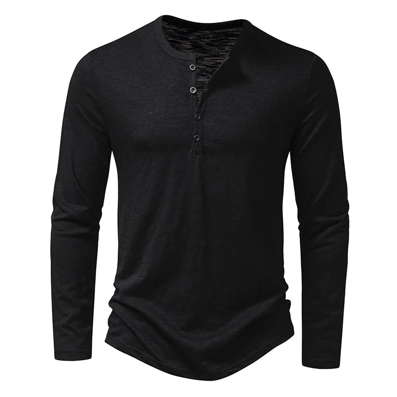 Slim-Fit Buttoned Long Sleeve Shirt for Men