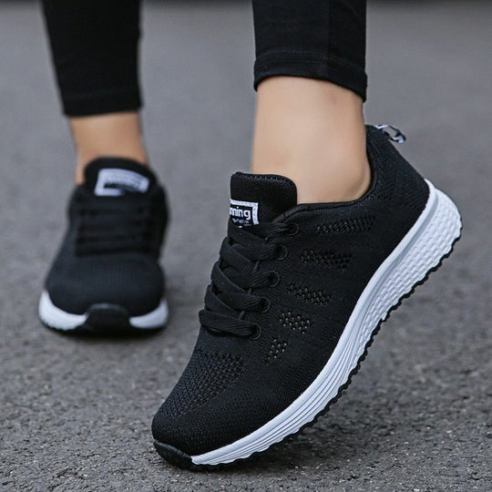 Breathable Mesh Lace Up Sneakers for Women