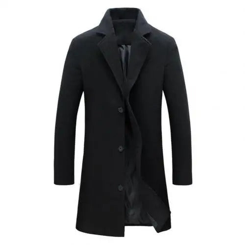 Mid-Length Double Breast Winter Coat for Men