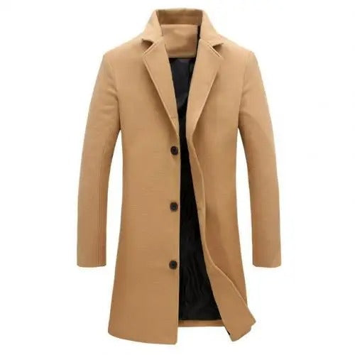 Mid-Length Double Breast Winter Coat for Men