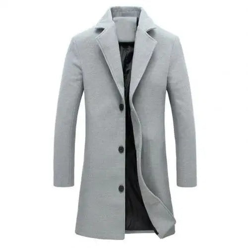 Mid-Length Double Breast Winter Coat for Men