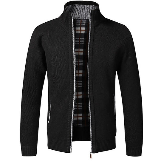 Trendy Zip-up Turtleneck Knitted Cardigan for Men